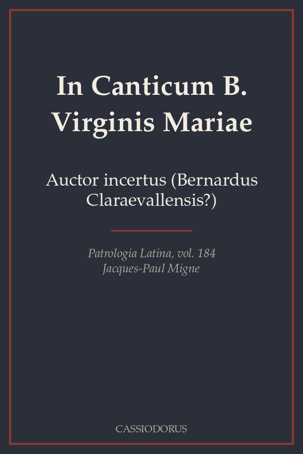 In Canticum B. Virginis Mariae cover