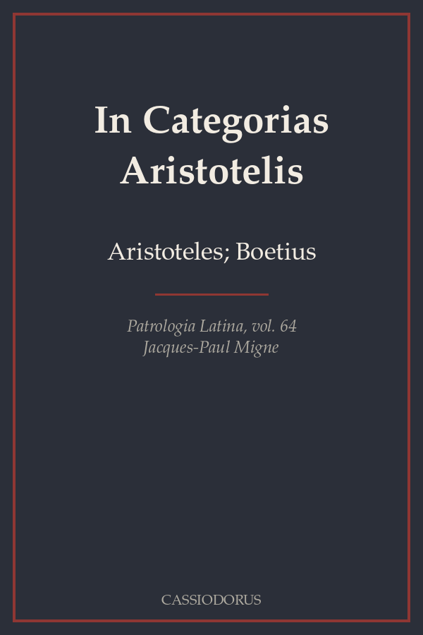 In Categorias Aristotelis cover
