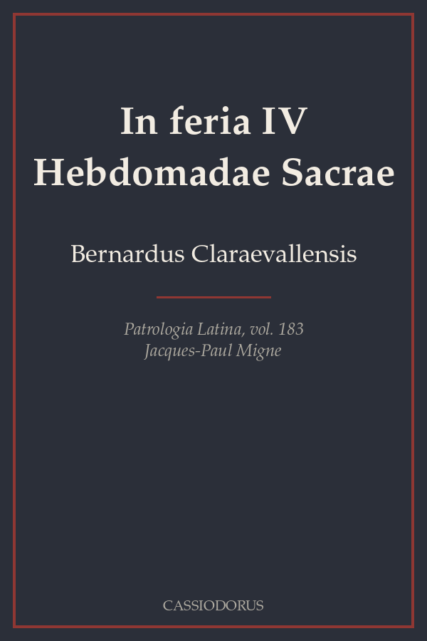 In feria IV Hebdomadae Sacrae cover