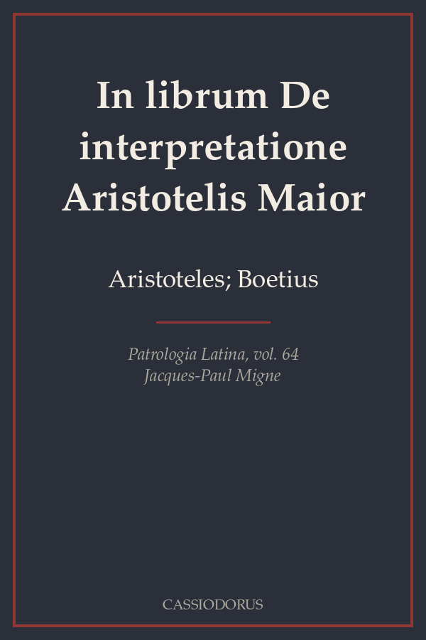 In librum De interpretatione Aristotelis Maior cover