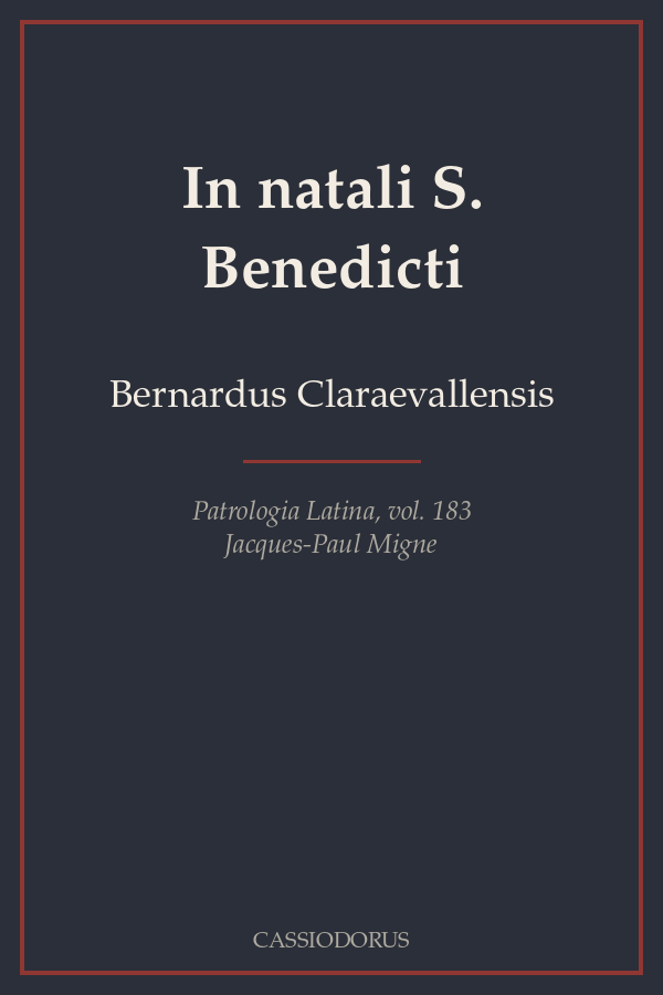 In natali S. Benedicti cover