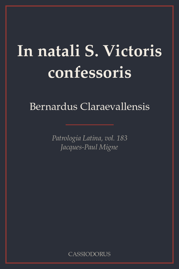 In natali S. Victoris confessoris cover