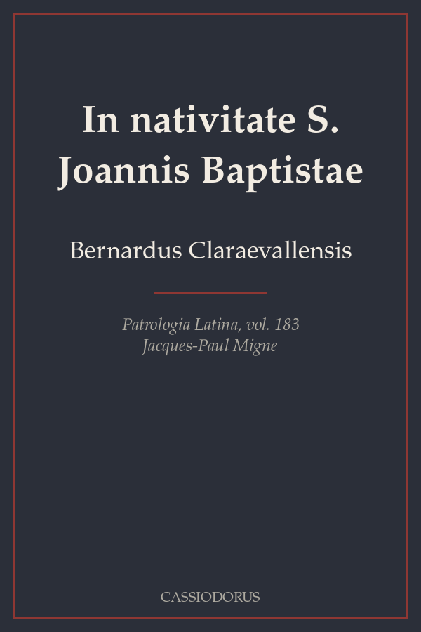 In nativitate S. Joannis Baptistae cover