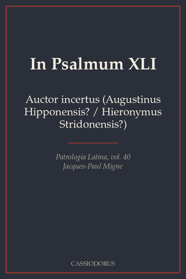 In Psalmum XLI cover