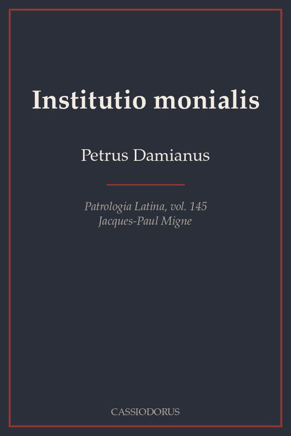 Institutio monialis cover