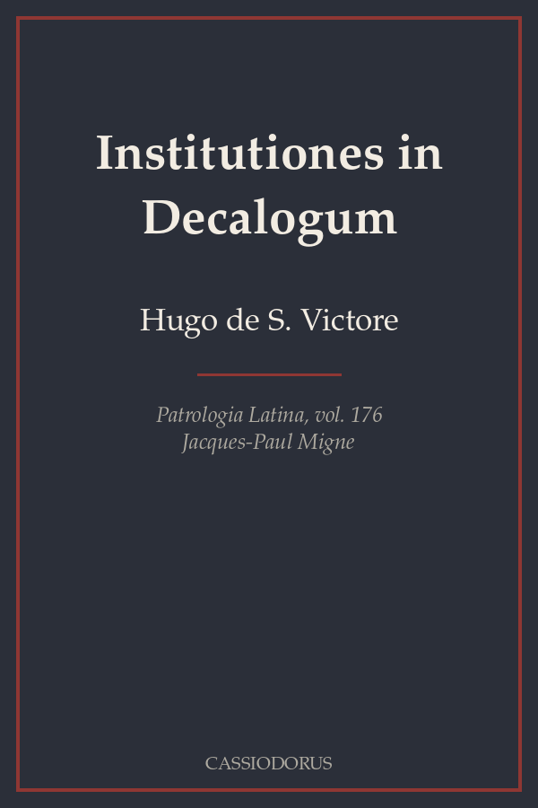 Institutiones in Decalogum cover