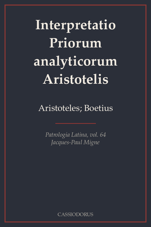 Interpretatio Priorum analyticorum Aristotelis cover