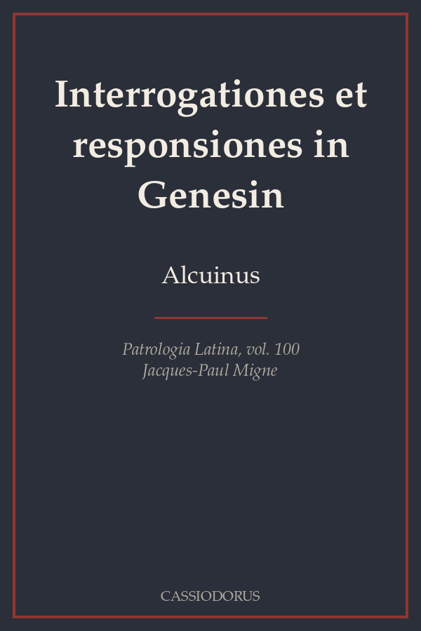 Interrogationes et responsiones in Genesin cover
