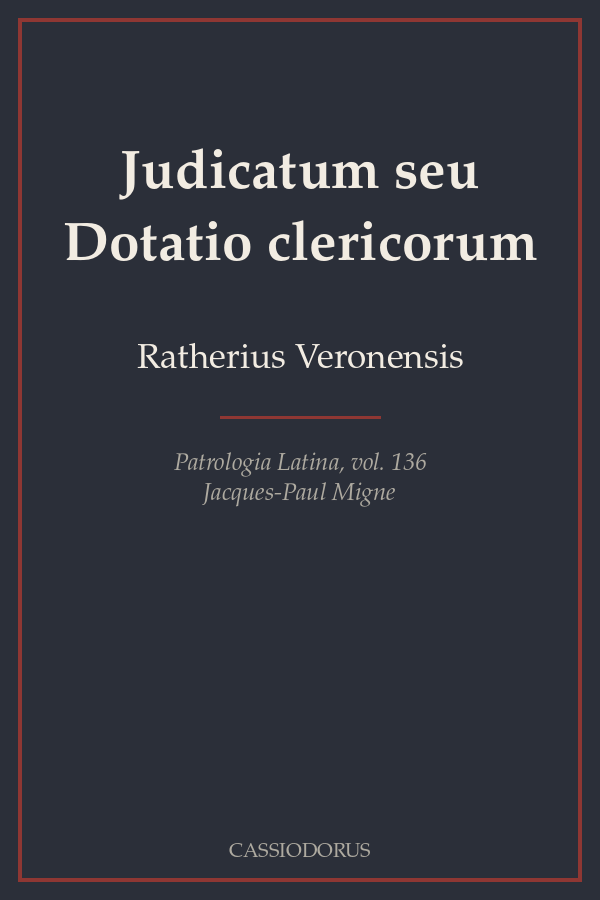Judicatum seu Dotatio clericorum cover
