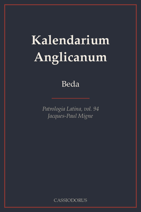 Kalendarium Anglicanum cover