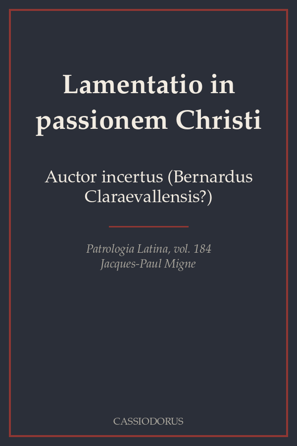 Lamentatio in passionem Christi cover