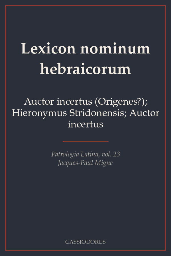 Lexicon nominum hebraicorum cover