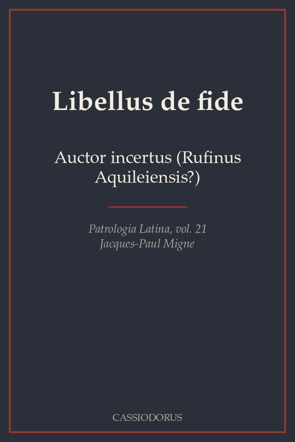 Libellus de fide cover