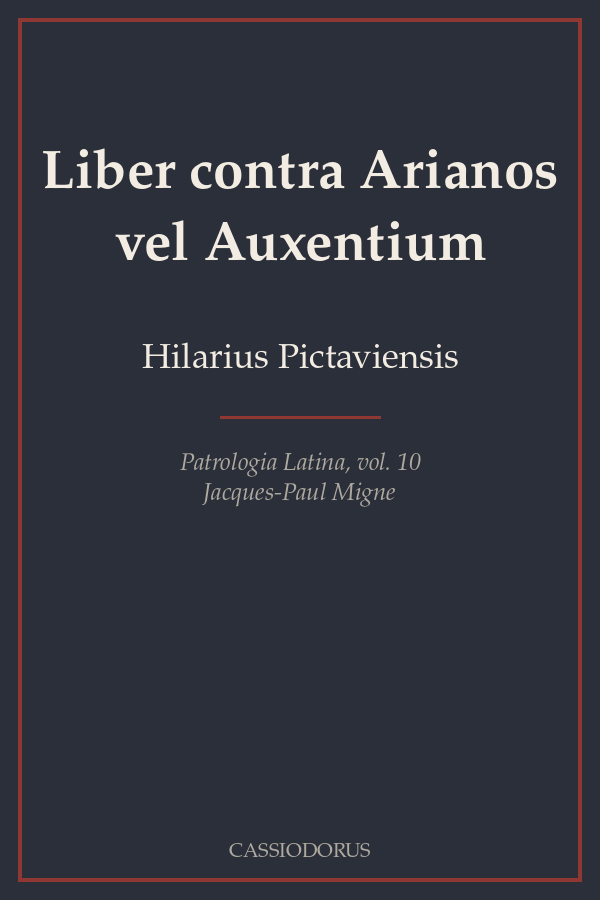 Liber contra Arianos vel Auxentium cover