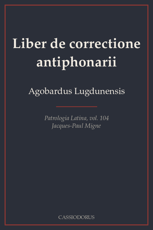 Liber de correctione antiphonarii cover