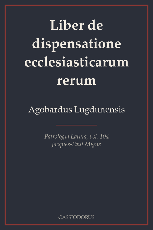 Liber de dispensatione ecclesiasticarum rerum cover