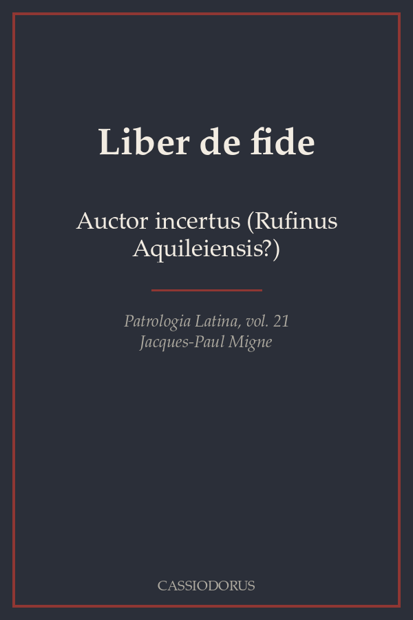 Liber de fide cover
