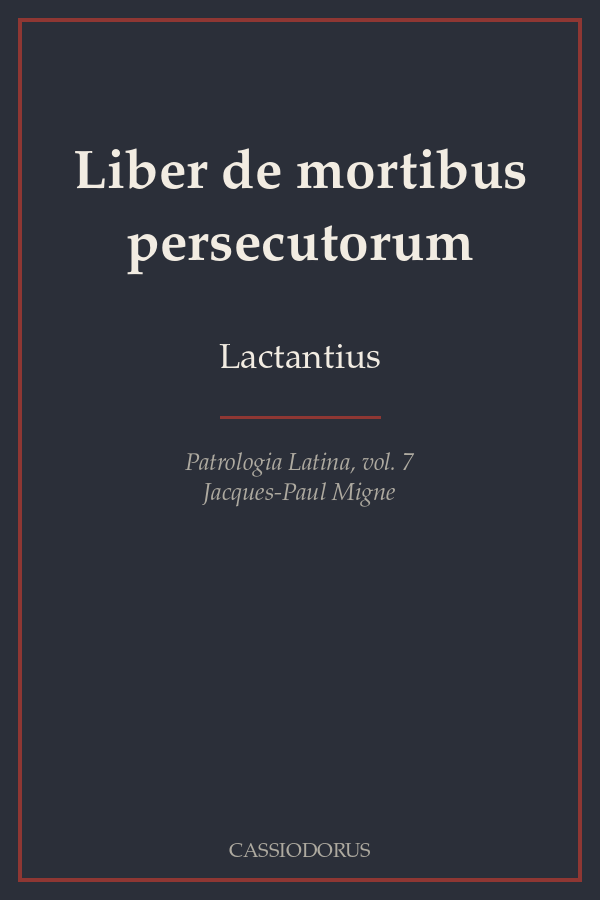Liber de mortibus persecutorum cover