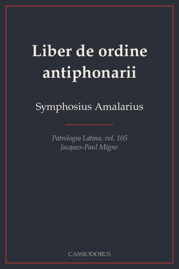 Liber de ordine antiphonarii cover