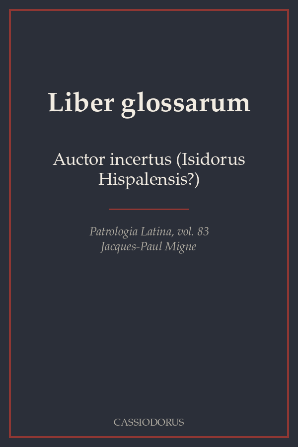 Liber glossarum cover
