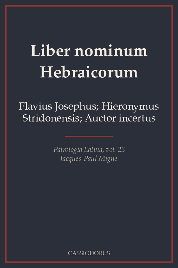 Liber nominum Hebraicorum cover