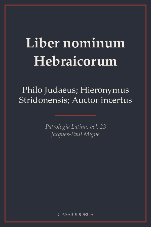 Liber nominum Hebraicorum cover