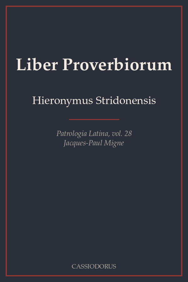 Liber Proverbiorum cover