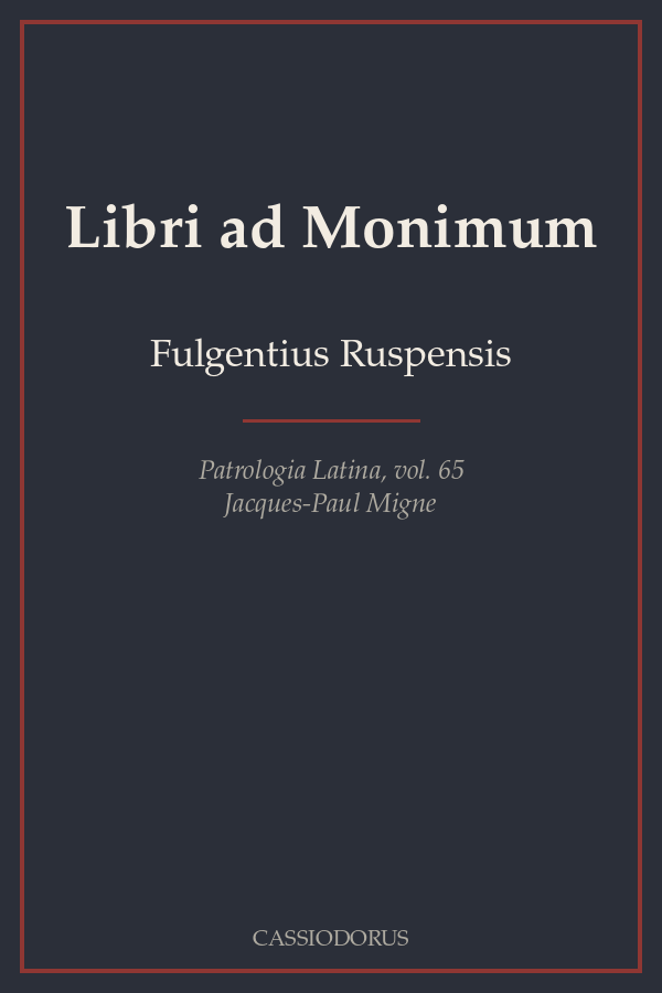 Libri ad Monimum cover