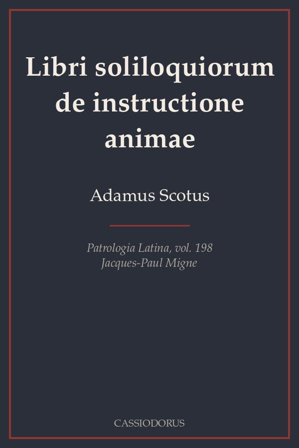 Libri soliloquiorum de instructione animae cover