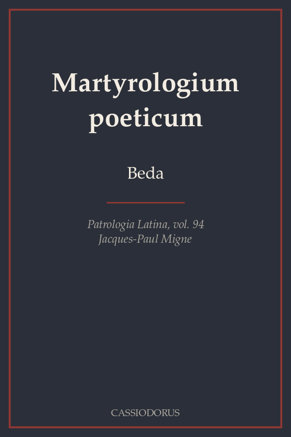 Martyrologium poeticum cover