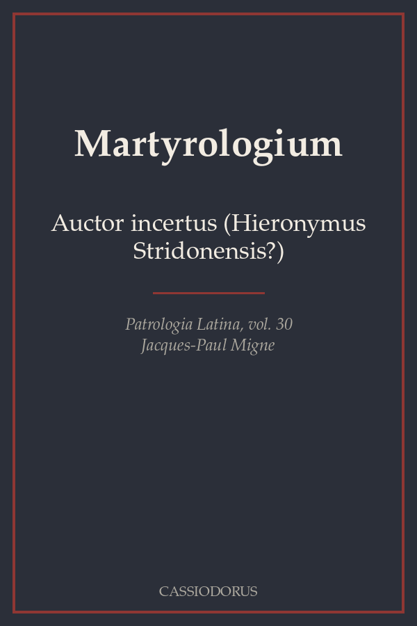 Martyrologium cover