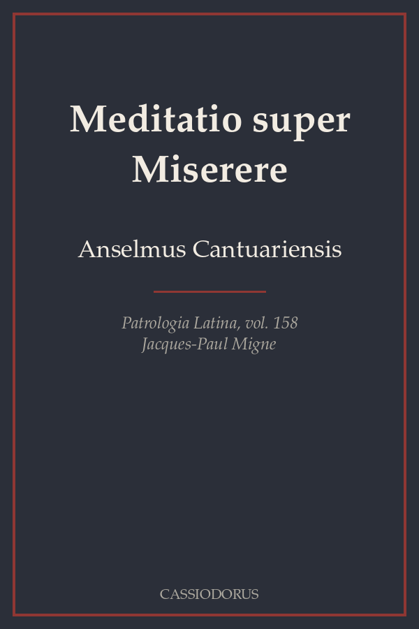 Meditatio super Miserere cover