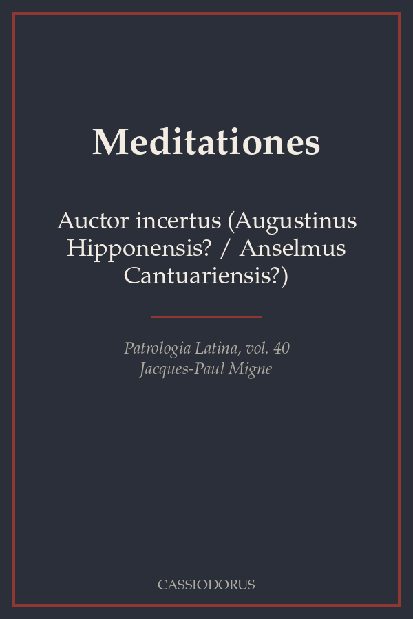 Meditationes cover