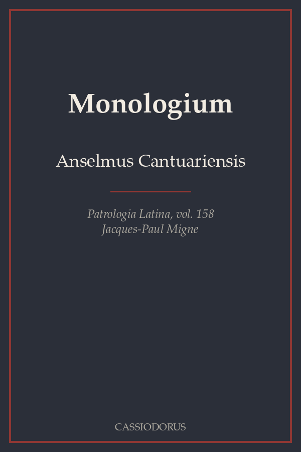 Monologium cover