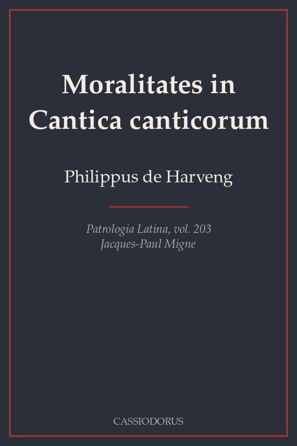 Moralitates in Cantica canticorum cover