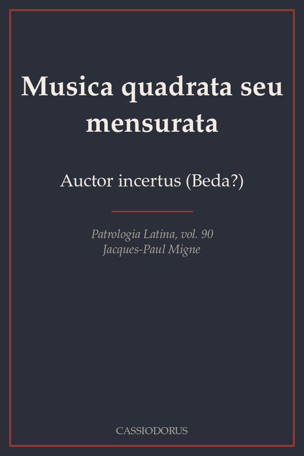 Musica quadrata seu mensurata cover