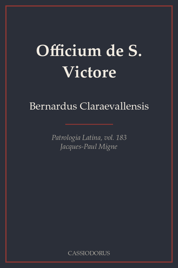 Officium de S. Victore cover