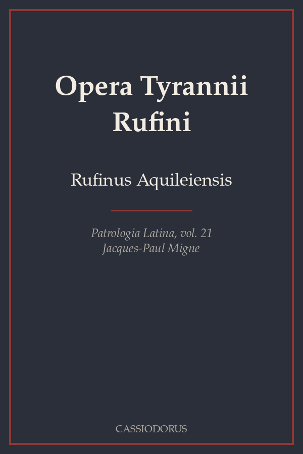 Opera Tyrannii Rufini cover