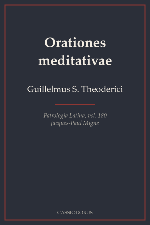 Orationes meditativae cover