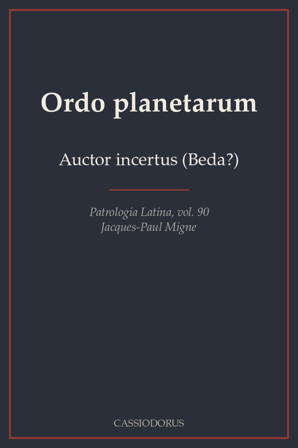 Ordo planetarum cover