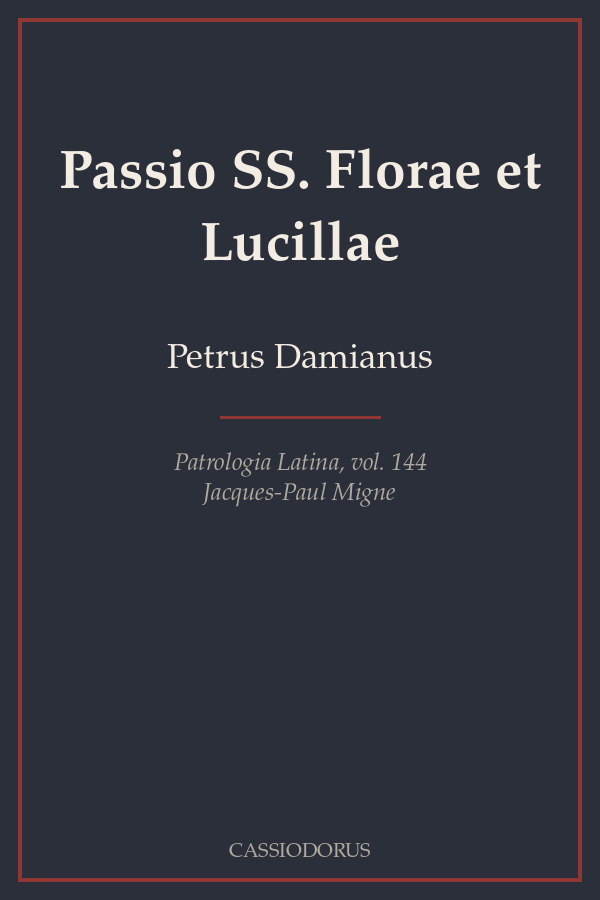 Passio SS. Florae et Lucillae cover