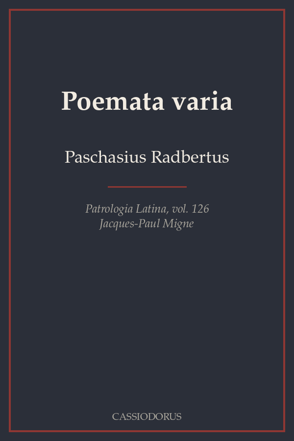 Poemata varia cover