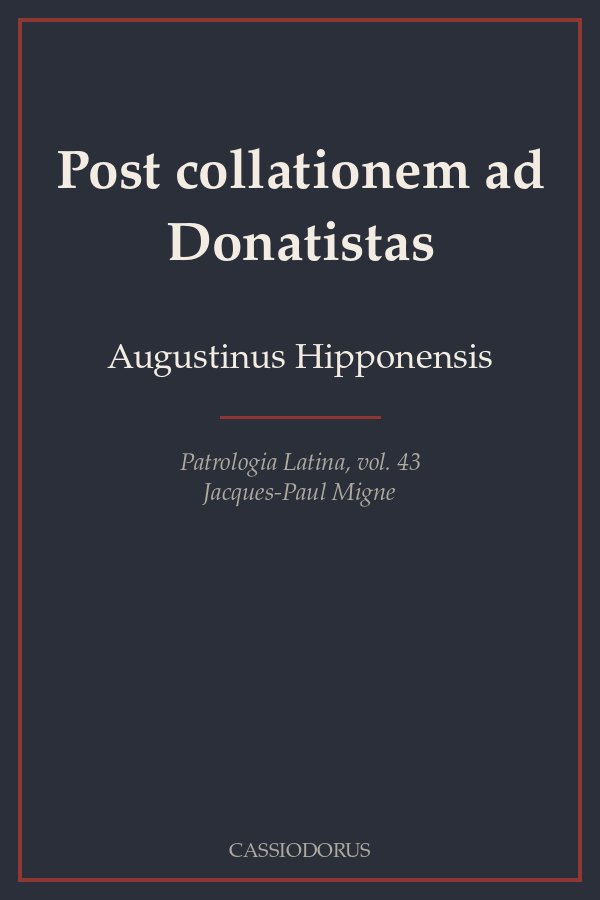 Post collationem ad Donatistas cover