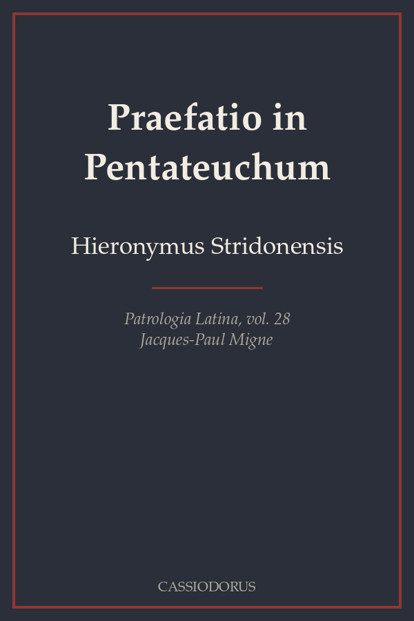 Praefatio in Pentateuchum cover