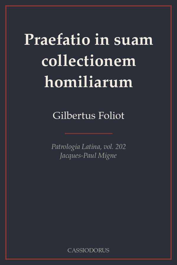 Praefatio in suam collectionem homiliarum cover