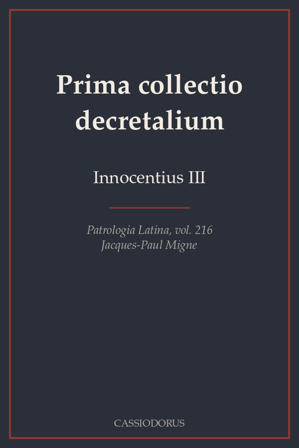 Prima collectio decretalium cover