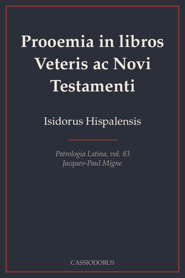Prooemia in libros Veteris ac Novi Testamenti cover