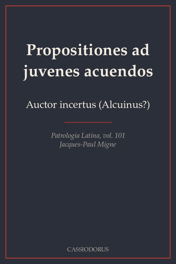 Propositiones ad juvenes acuendos cover