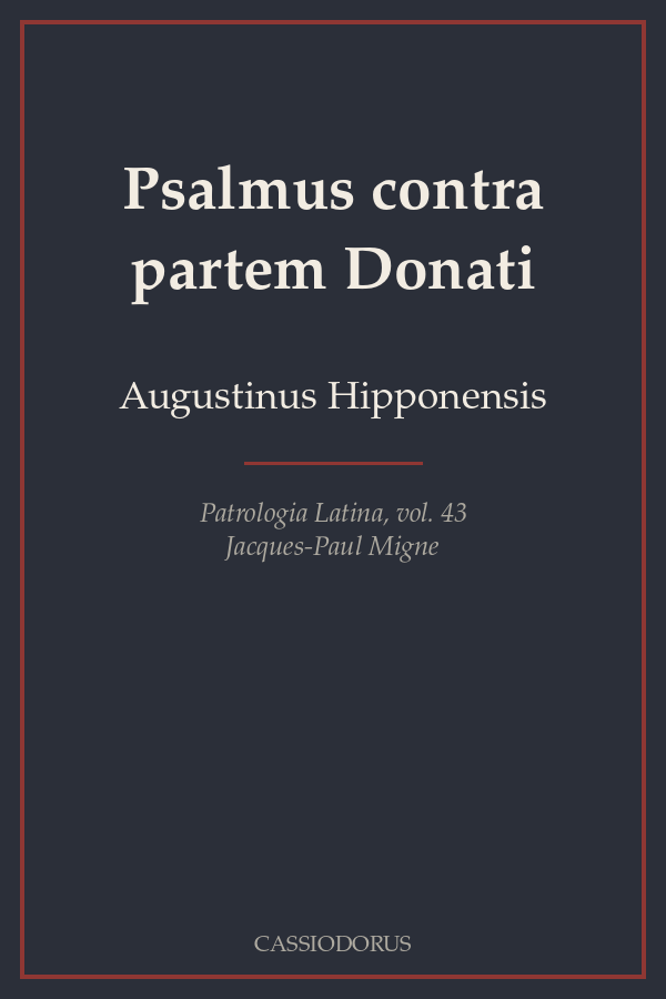 Psalmus contra partem Donati cover