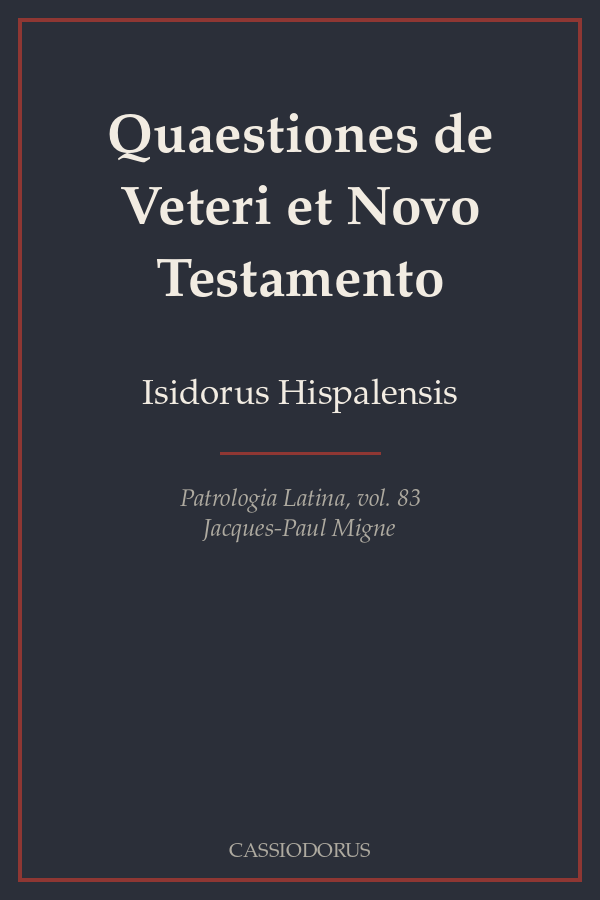 Quaestiones de Veteri et Novo Testamento cover